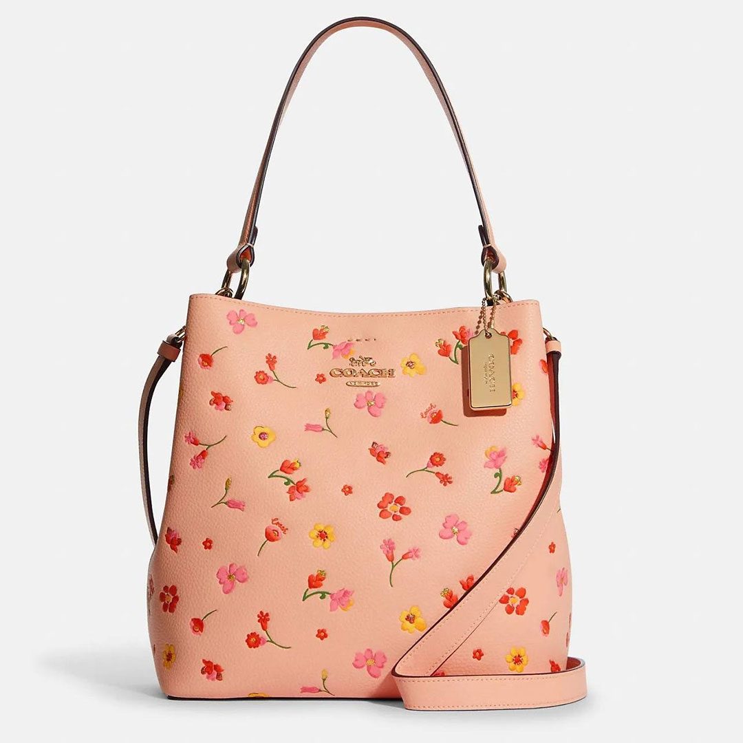 Coach Town Bucket Bag With Mystical Floral Print in Faded Blush Multi ...