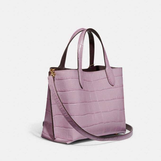 Coach Willow Tote 24 Croc Ice Purple - Retail Transfer - Amory