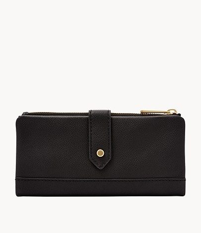 Fossil Lainie Clutch Wallet In Black - Amory