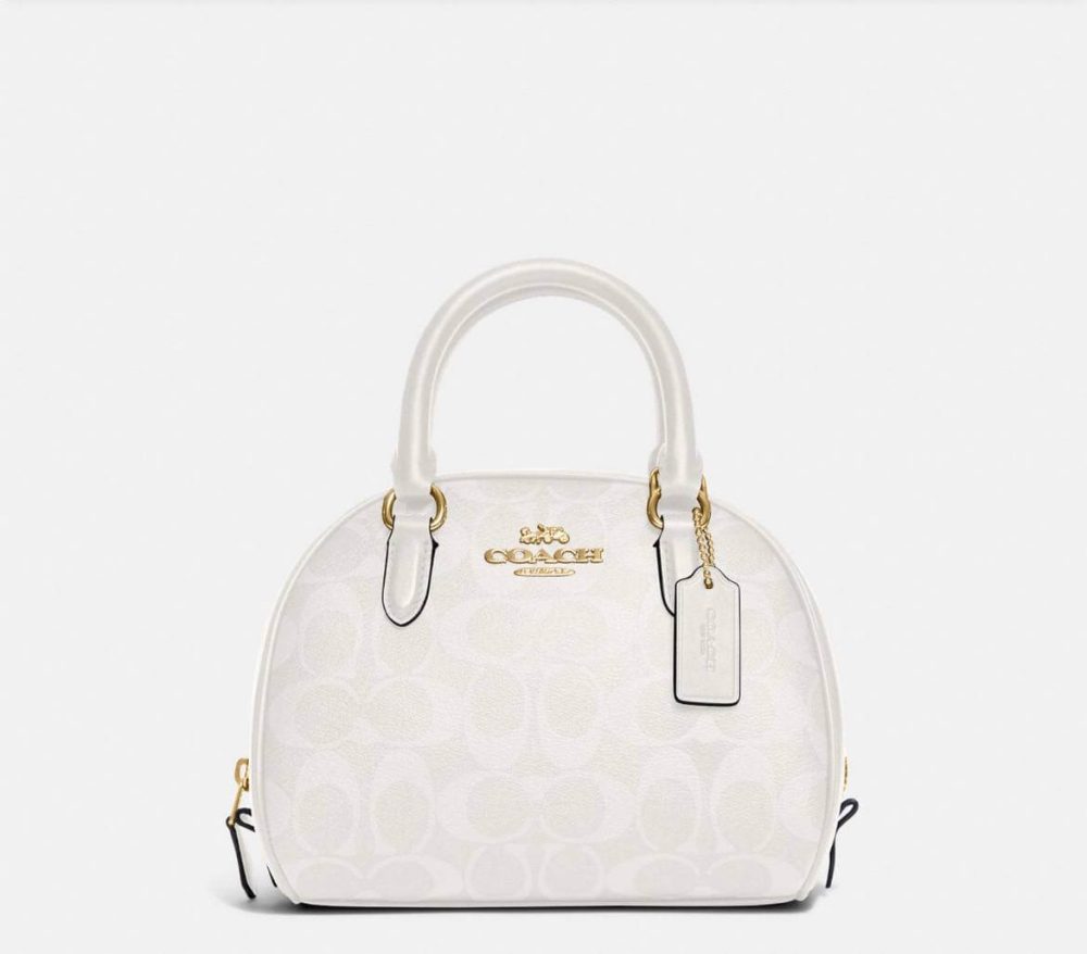 Coach Sydney Satchel In Signature Canvas In Gold Chalk Glacierwhite - Amory