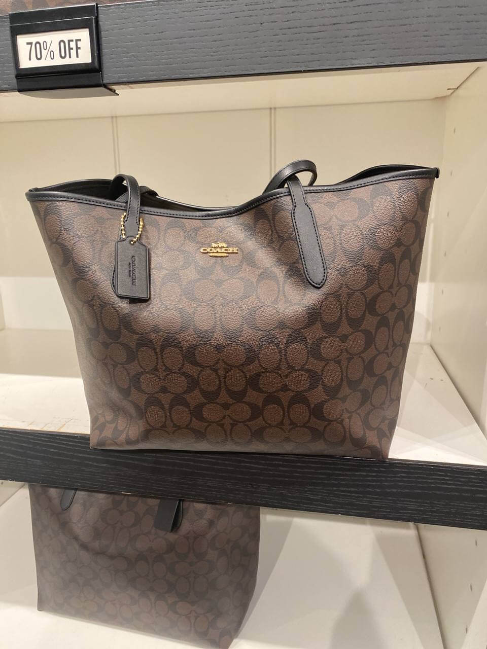 Coach open city tote brown black Amory