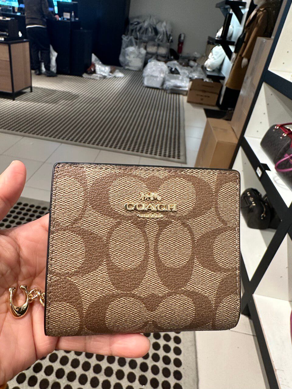 (Pre Order) Coach snap wallet khaki saddle 2