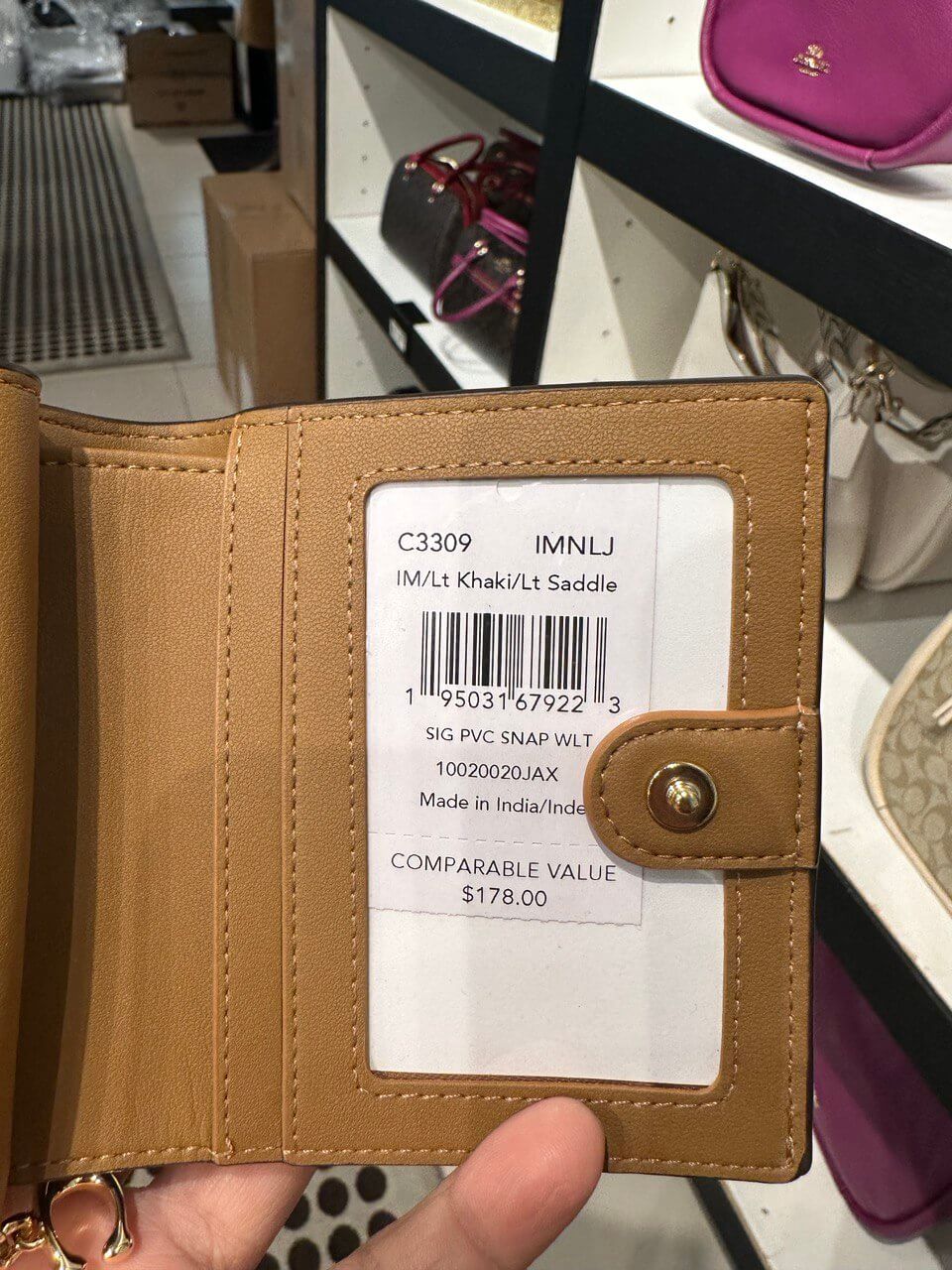 (Pre Order) Coach snap wallet khaki saddle 2 - Image 2