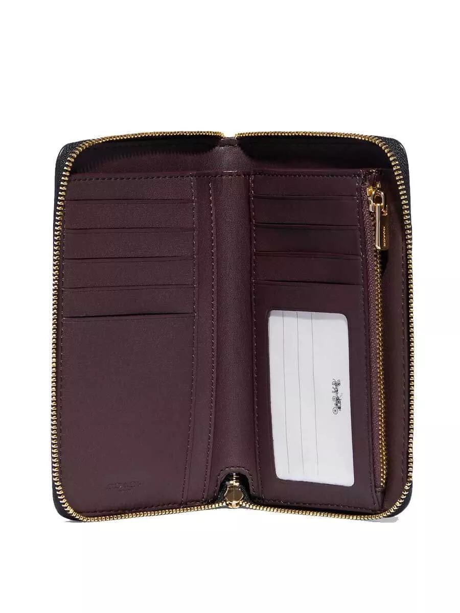 (Pre Order) Coach Medium Id Zip Wallet In Signature Leather - Amory