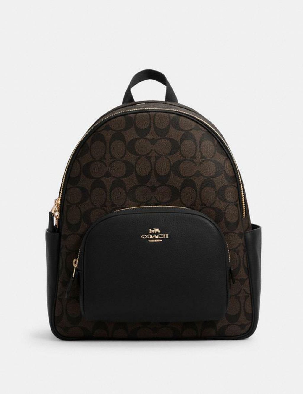 (Pre Order) Coach Court Backpack Brown Black Signature - Amory