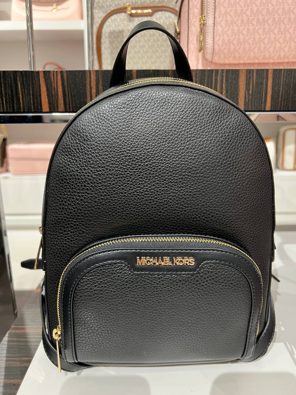 (Pre Order) Michael Kors Jaycee Medium Zip Pocket Backpack Black - Amory