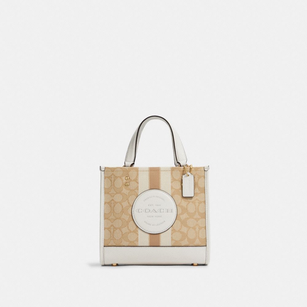 (Pre Order) Coach C8417 Dempsey Tote 22 In Signature Jacquard In Gold ...