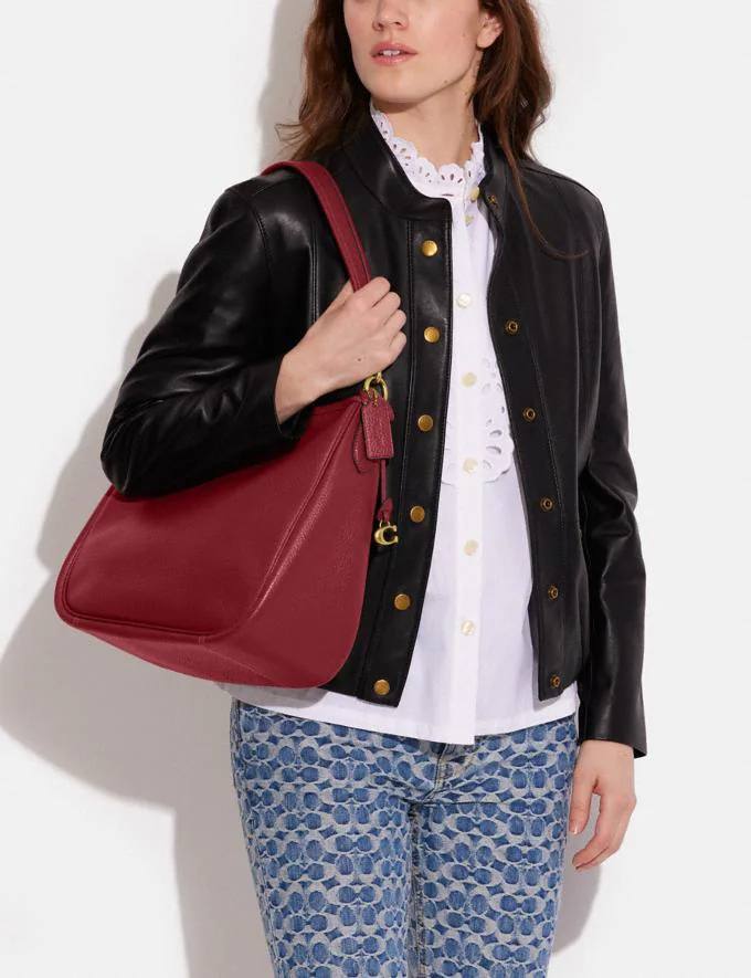 (USA Ready Stock) Retails transfer Coach Cary Shoulder Cherry - Image 5