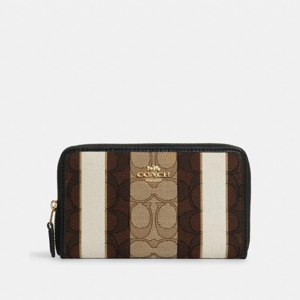 (Pre Order) Coach Medium ID Zip Wallet In Signature Jacquard With ...