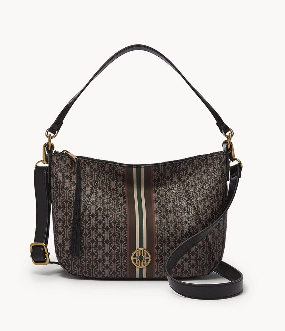 (Pre Order) fossil skylar crossbody brown black - Amory