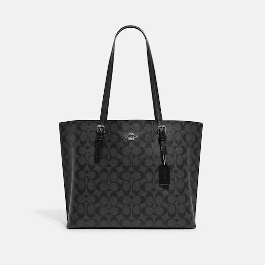 (Pre Order) coach mollie tote in charcoal black - Amory