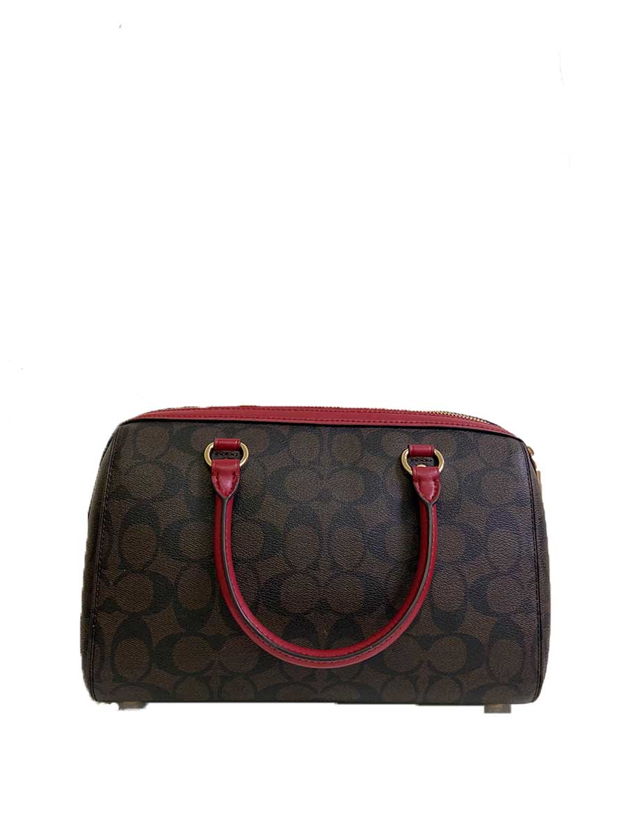 Coach rowan satchel with longstrap brown red - Image 2