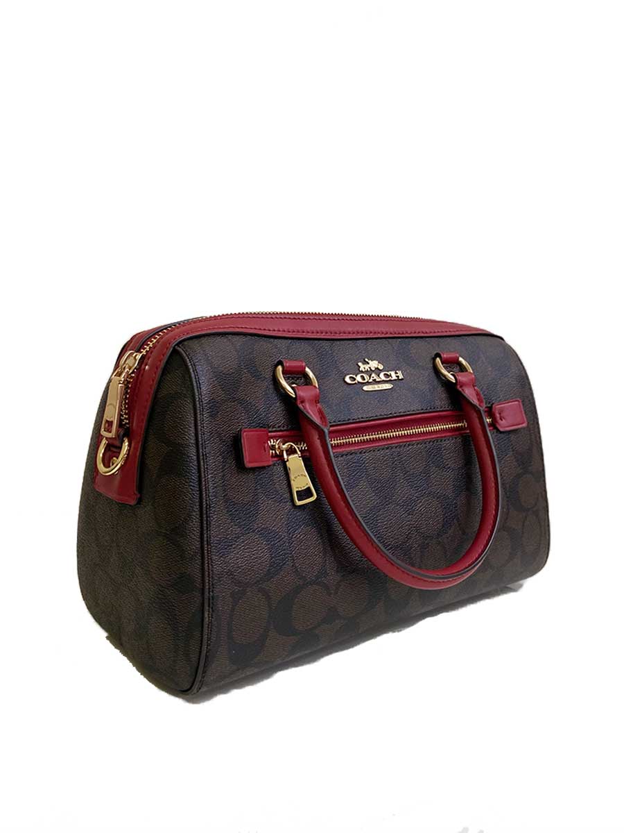 Coach rowan satchel with longstrap brown red - Image 3