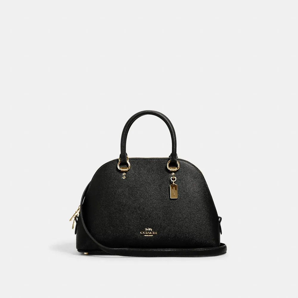 Coach Crossgrain Leather Katy Satchel in Black (GHW) (2553)