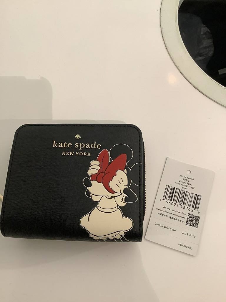 Kate Spade x Disney Minnie Mouse Zip Around Wallet K9326 New