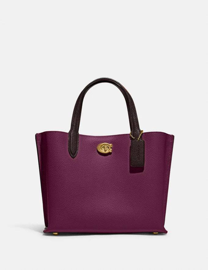 Coach willow tote 24 deep berry multi - Retails Transfer