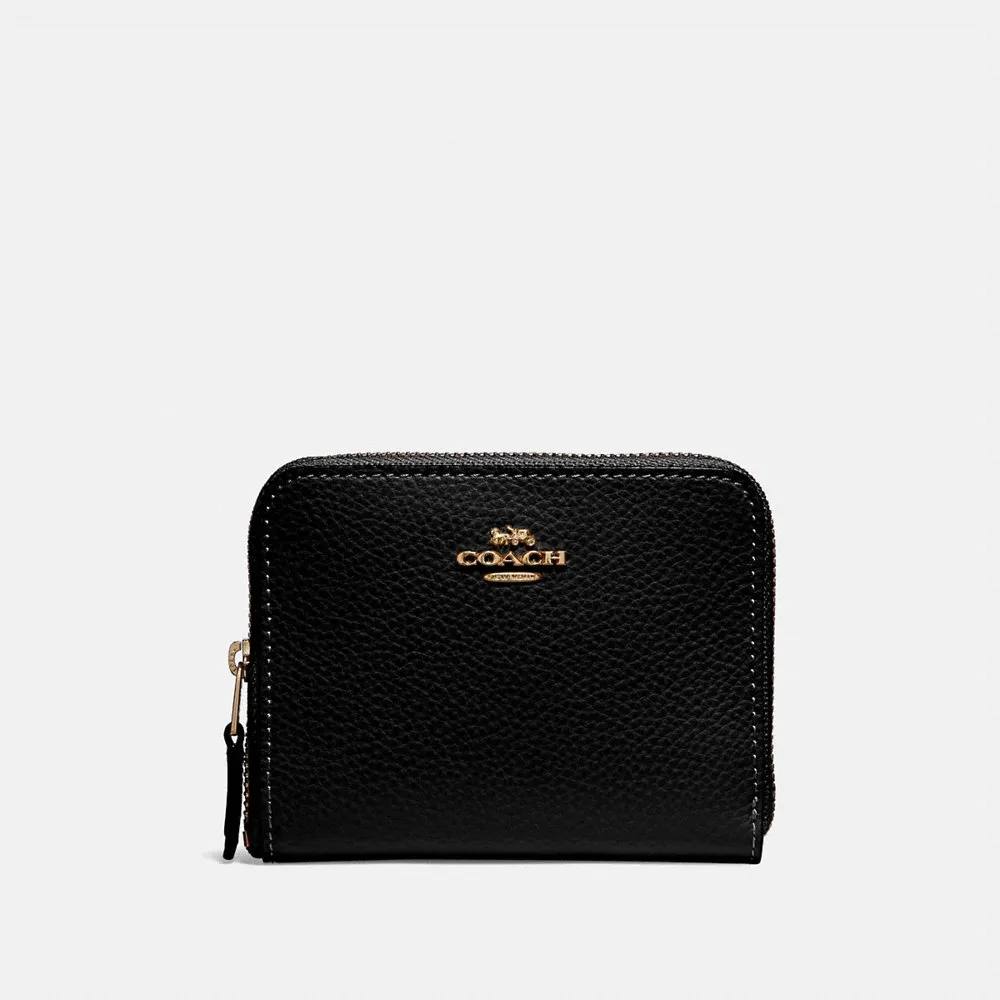 Coach Small Zip Around Wallet in Black - Amory