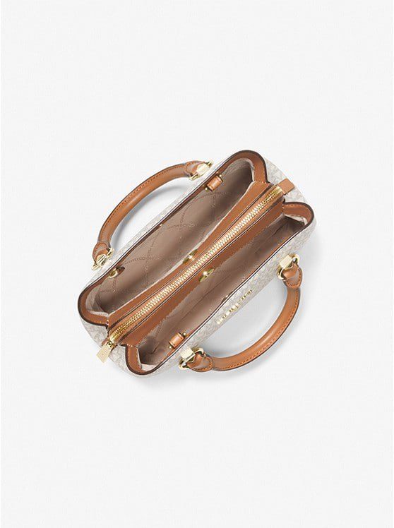 Michael Kors Edith Small Logo Satchel in Signature Vanilla - Image 2