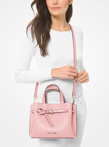 Michael Kors Emilia small satchel in powder blush with longstrap - Amory