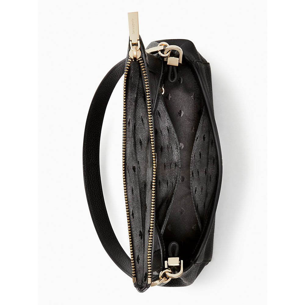 Kate Spade Leila Pebbled Leather Medium Flap Bag in Black - Image 3