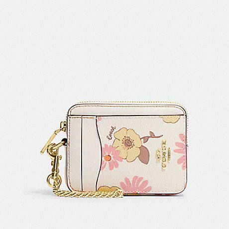 (Pre Order) coach zip card case in floral cluster