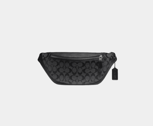 (Pre Order) coach warren belt bag signature charcoal black