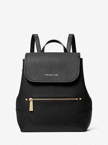 Michael Kors Harrison Medium Saffiano Leather Backpack In Black - Amory