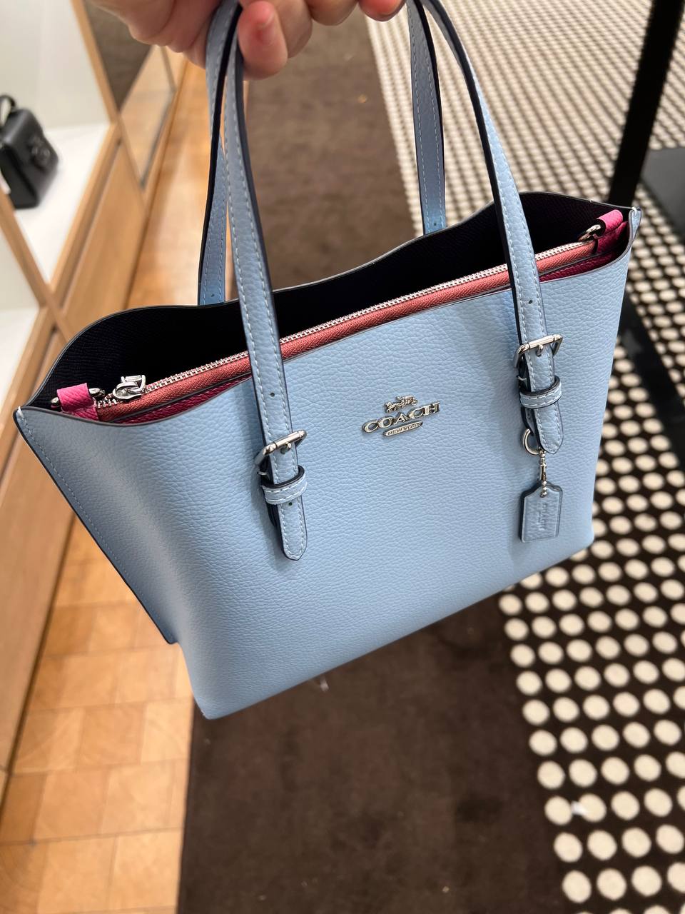 Coach mollie tote online blue