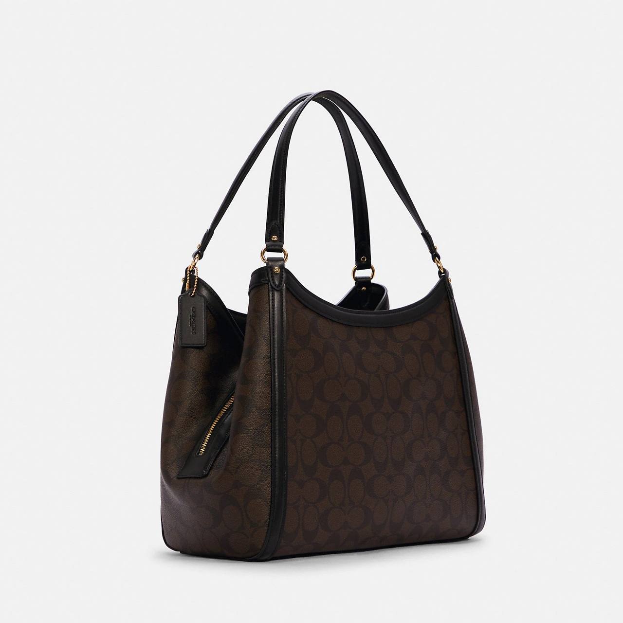 Coach Kristy Shoulder Bag in Signature Canvas in Brown/Black (C6232) - Image 2
