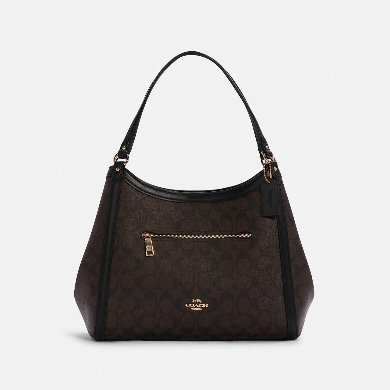Coach Kristy Shoulder Bag in Signature Canvas in Brown/Black (C6232)