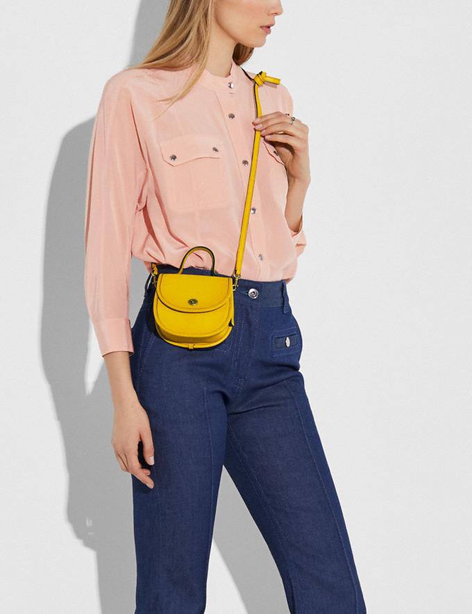 Coach Mini Top Handle Saddle Bag in Lemon Amory