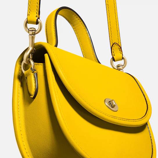 Coach Mini Top Handle Saddle Bag in Lemon Amory