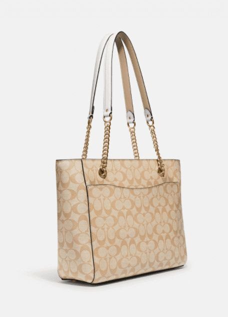 (USA Ready Stock) coach cammie chain tote in signature khaki chalk - Image 2