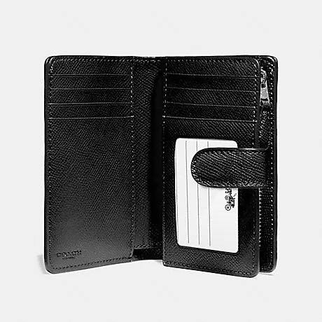 (USA Ready Stock) Coach Crossgrain Leather Medium Corner Zip Wallet in Black - Image 2