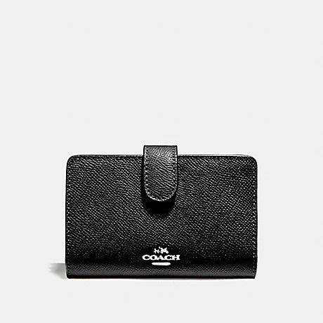 (USA Ready Stock) Coach Crossgrain Leather Medium Corner Zip Wallet in Black