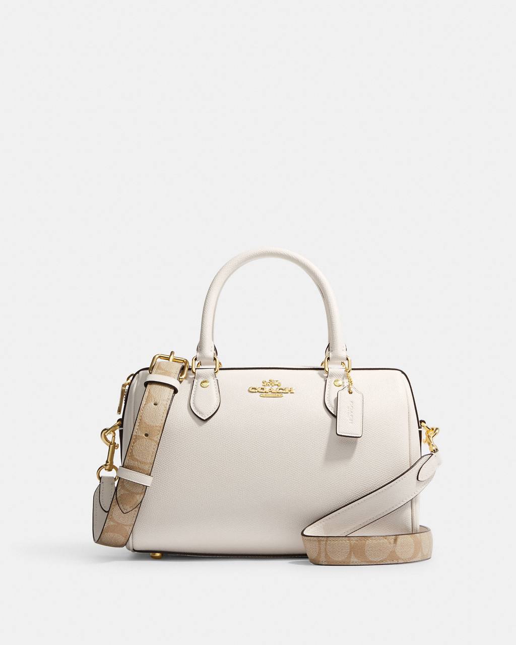 Coach Rowan Satchel With Signature Canvas Detail in Chalk - Amory