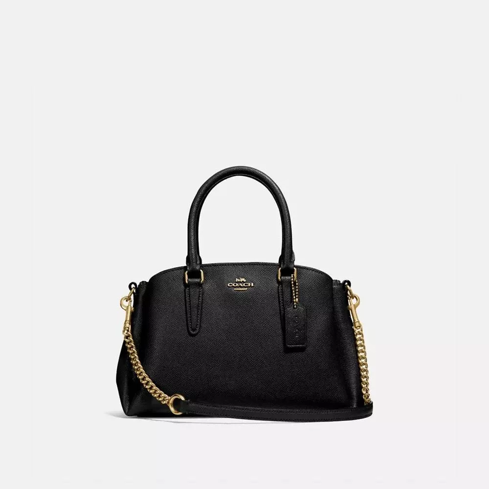 Coach Crossgrain Leather Mini Sage Caryall in Black - Amory