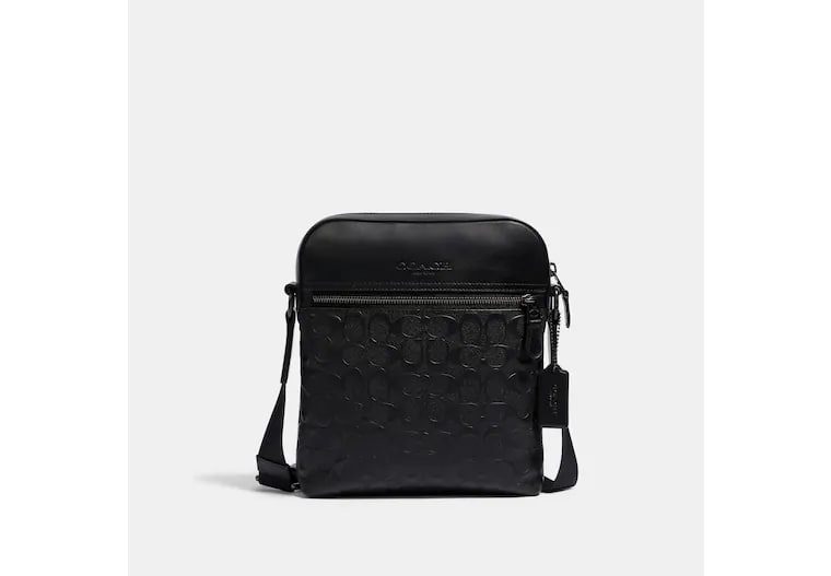 (Pre Order) Coach Houston Flight Bag In Signature Leather Black