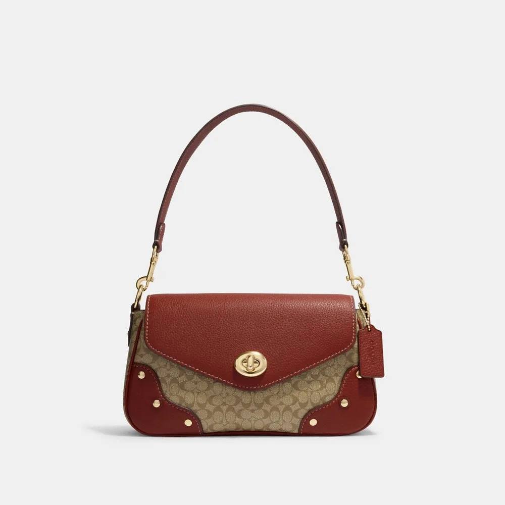 Coach Millie Shoulder Bag In Colorblock Signature Canvas in Khaki ...