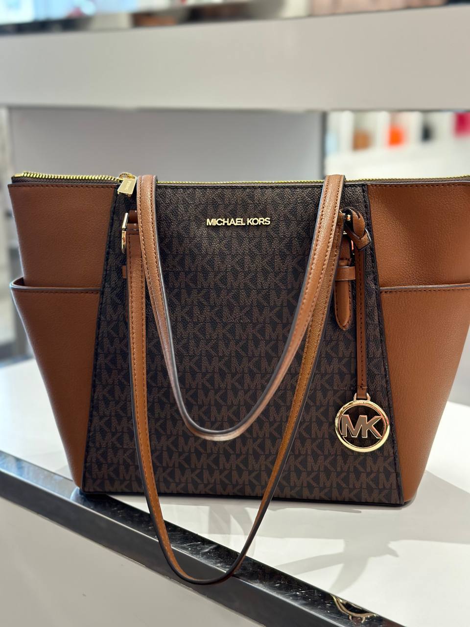 (Pre Order) Michael Kors charlotte tote signature brown - Amory