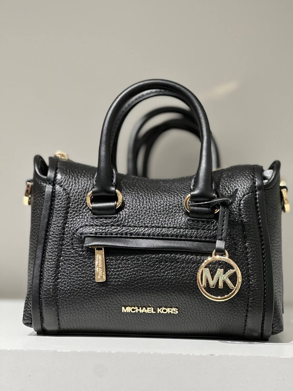 (Pre Order) Michael Kors carine xs tz satchel crossbody in black - Amory