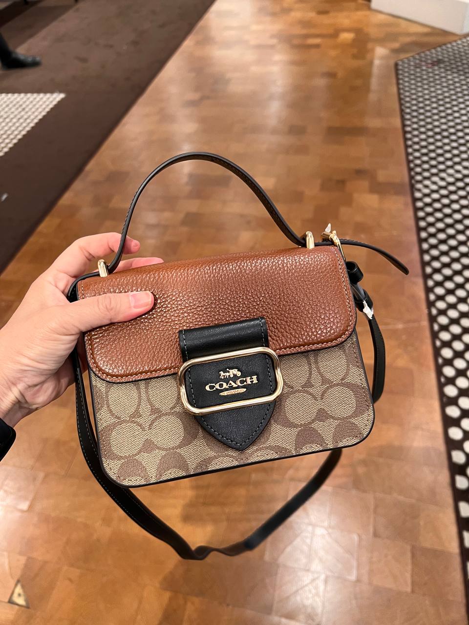 (Pre Order) coach square crossbody khaki terracotta Amory