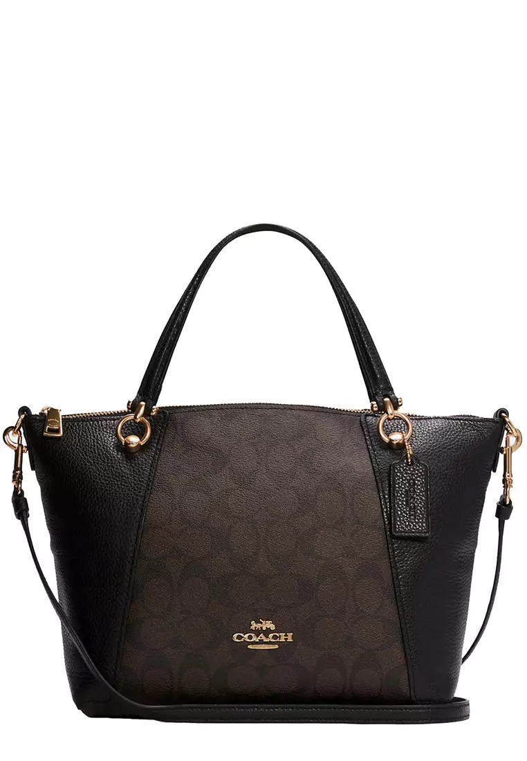 (Usa Ready Stock) coach kacey satchel in brown black - Amory