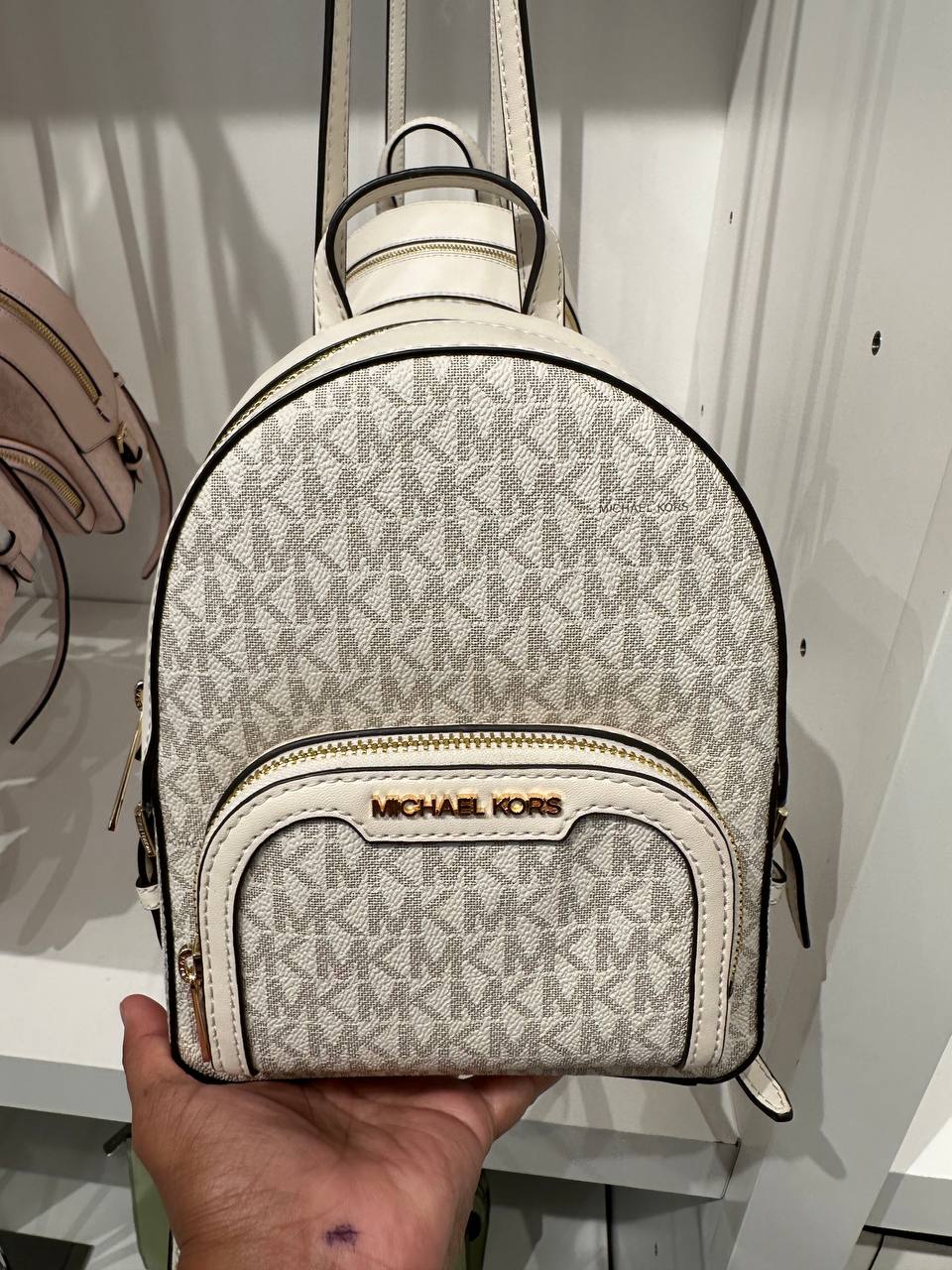 (Pre Order) Michael Kors jaycee xs backpack in signature vanilla - Amory