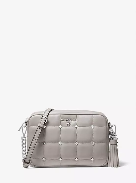 Michael Kors jet set charm medium camera bag in pearl grey