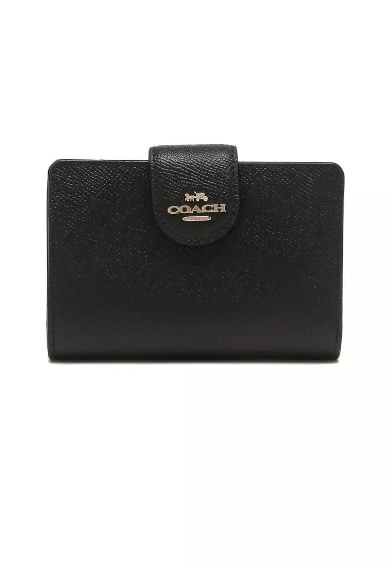 PRE ORDER COACH MEDIUM CORNER ZIP WALLET IN BLACK Amory