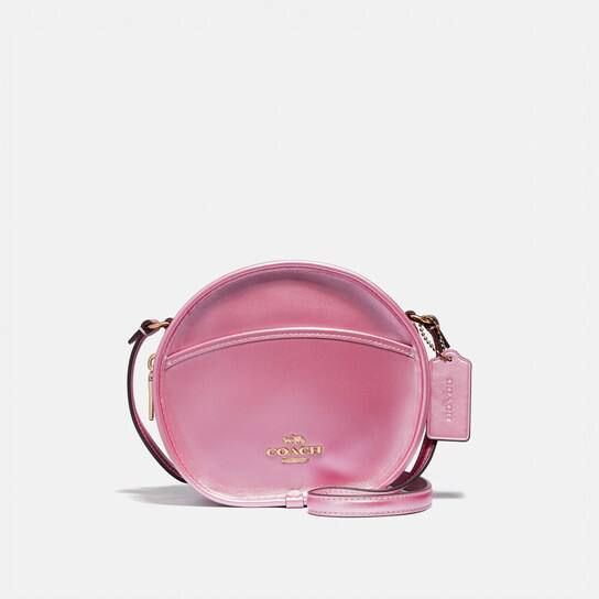 Coach Metallic Leather Canteen in Metallic Blush