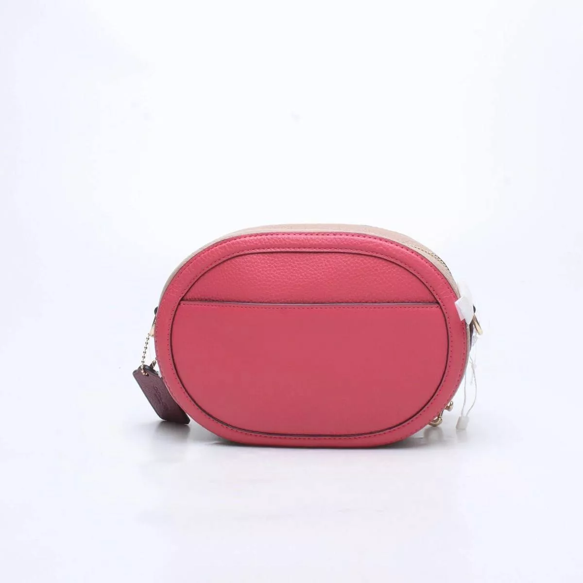 Coach Embossed Leather Horse & Carriage Crossbody in Poppy/Vintage Mauve - Image 4