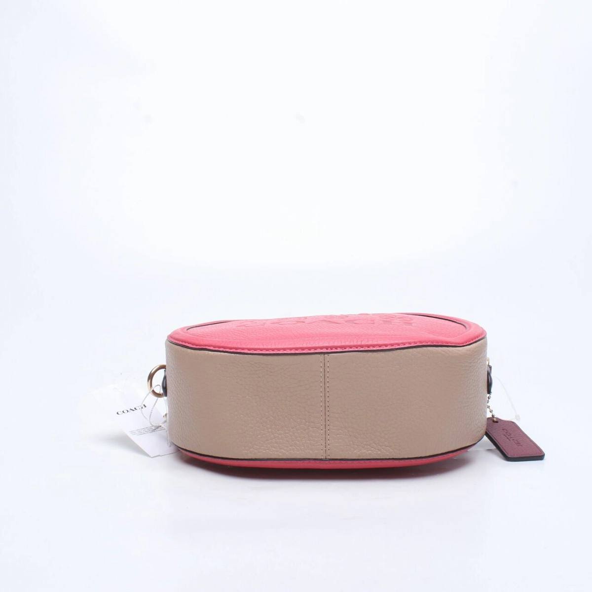 Coach Embossed Leather Horse & Carriage Crossbody in Poppy/Vintage Mauve - Image 5