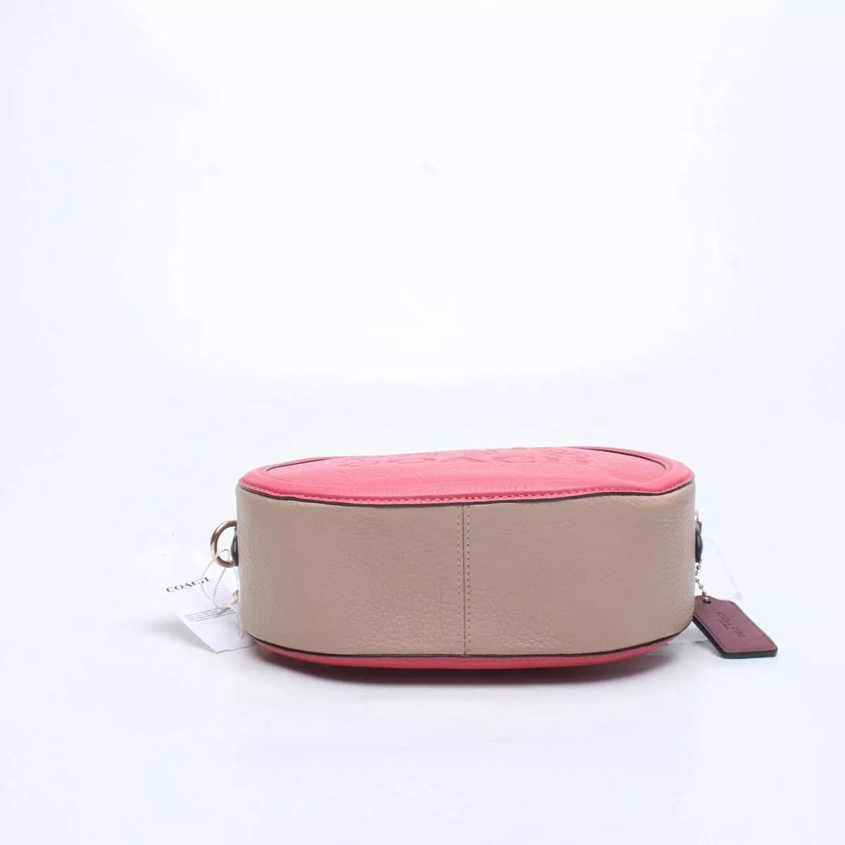 Coach Embossed Leather Horse & Carriage Crossbody in Poppy/Vintage Mauve - Image 5